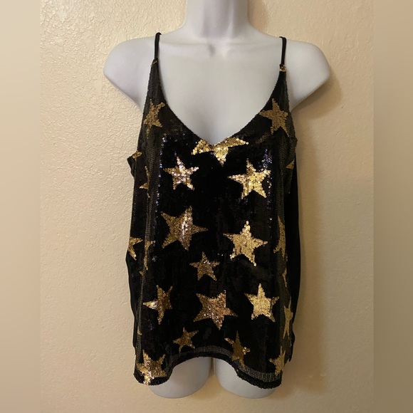 Shinestar Tops - Shine star sequin tank gold and black fully lined